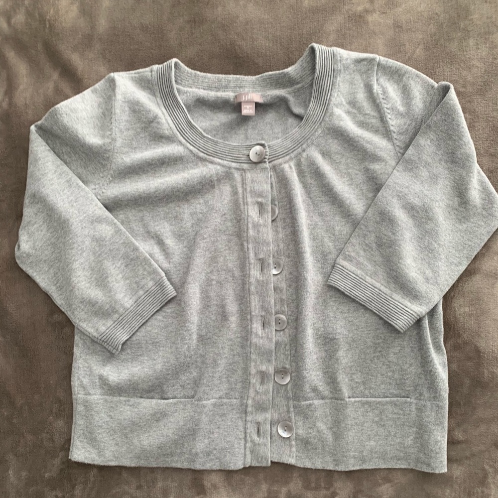 J. Jill cardigan sweater 3/4 sleeve Grey size Small